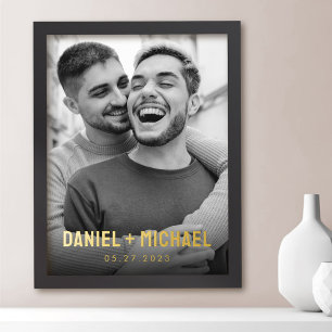 Name und Foto der Paare Foliendrucke