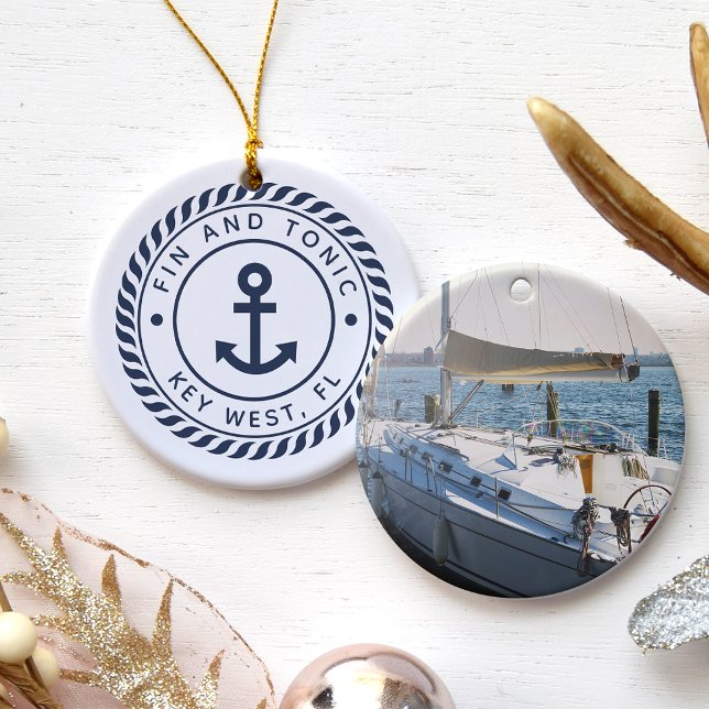 Name und Foto des personalisierten Schiffes | Naut Keramik Ornament (Von Creator hochgeladen)