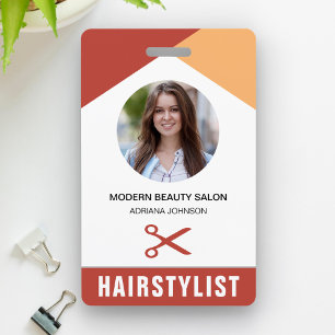 Name und Foto Schönheitssalon Friseur ID Karte Ausweis