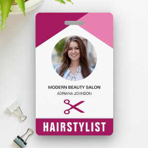 Name und Foto Schönheitssalon Friseur ID-Karte Ausweis