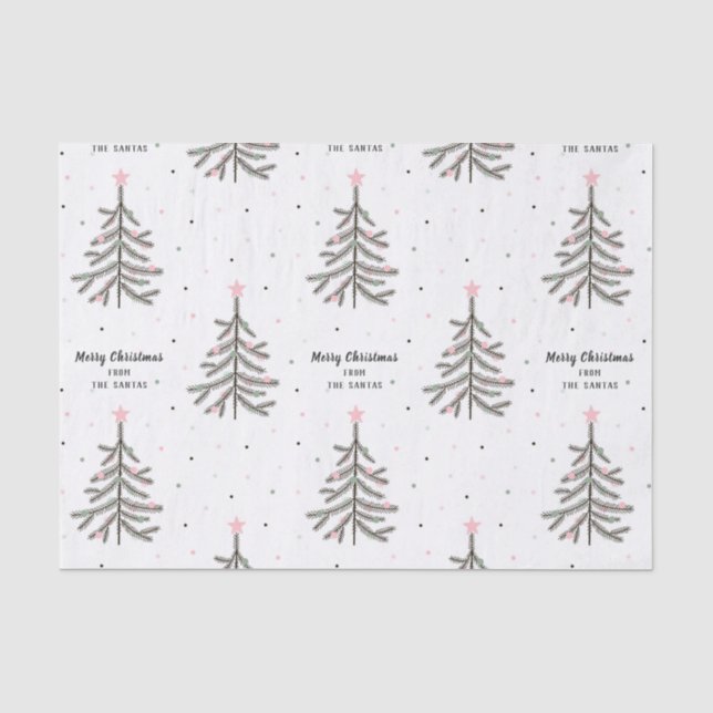 Name-und Gruß-Weihnachtsseidenpapier Seidenpapier (Vorderseite)