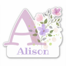 Name und Initial mit Blumen-Design-Ausschneiden