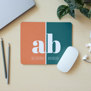 Name und Initialen der Minimalistischen Monogramme Mousepad