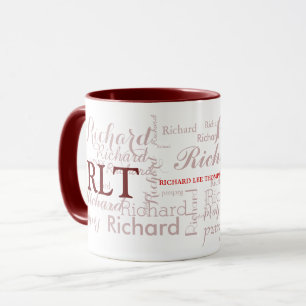 Name und Initialen personalisierte Typografie Tasse