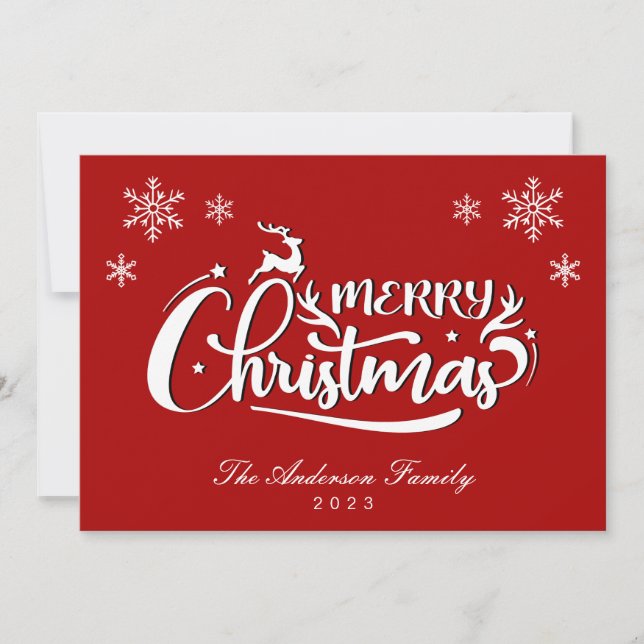 Name und Jahr der Weihnachtskarte Feiertagskarte (Vorderseite)
