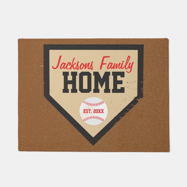 Name und Jahr der Zuhause-Plakate der Baseball-Fam Fußmatte (Vorderseite)
