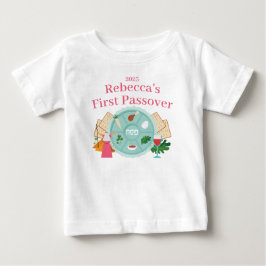 Name und Jahr des ersten Pessach-Mädchens Baby T-shirt