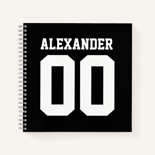 Name und Jersey Nummer Notebook Notizbuch (Vorderseite)