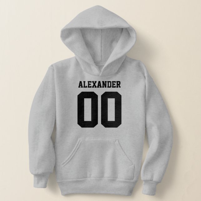 Name und Jersey Nummer vorne/hinten Hoodie (Ablage )