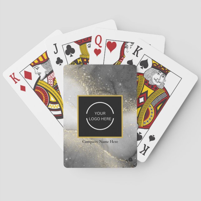 Name und Logo moderner Silver- und Gold-Unternehme Spielkarten (Rückseite)