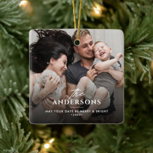 Name und Meldung der Weihnachts-/Urlaubsfamilie 2- Keramikornament