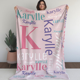 Name und Monogram Cloud Word Art Blanket für Mädch Fleecedecke
