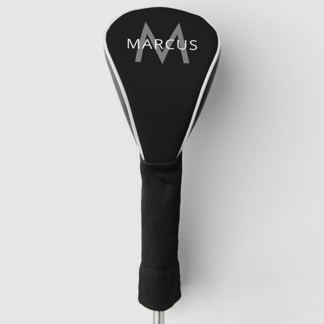 Name und Monogram Personalisiert Moderner Treiber Golf Headcover (Vorderseite)