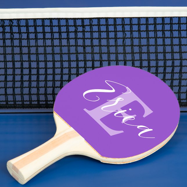 Name und Monogramm Buchstaben E lila Tischtennis Schläger (InSitu)