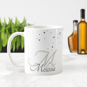 ✨ Name und Monogramm der Glitzern des Silver Glitz Kaffeetasse