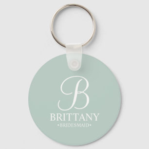 Name und Monogramm der personalisierten Bridesmaid Schlüsselanhänger