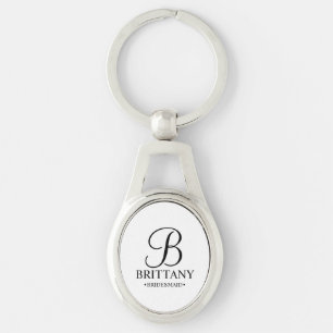 Name und Monogramm der personalisierten Bridesmaid Schlüsselanhänger