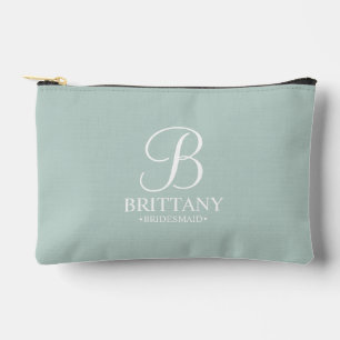 Name und Monogramm der personalisierten Bridesmaid Zubehörtasche
