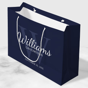 Name und Monogramm der personalisierten Trauzeuge Große Geschenktüte