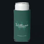 Name und Monogramm der personalisierten Trauzeuge Selters Dosenkühler<br><div class="desc">Fügen Sie eine persönliche Touch zu Ihrer Hochzeit mit personalisierten Trauzeugen kann kühler. Diese kann cooler mit dem Namen des personalisierten Trauzeugen im Schriftart-Stil mit weißer klassischer Schrift, mit Hochzeitsdetails im klassischen Serifenstil und Monogramm in einem hellgrün-smaragdgrünen Schriftart-Stil als Hintergrund, auf smaragdgrünem Hintergrund. Auch perfekt für Trauzeuge, Brautvater, Ringträger und...</div>