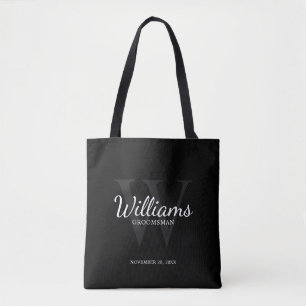Name und Monogramm der personalisierten Trauzeuge Tasche