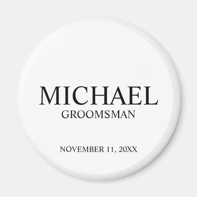 Name und Monogramm des modernen Personalisierten T Magnet (Vorne)