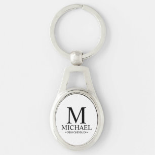 Name und Monogramm des modernen Personalisierten T Schlüsselanhänger