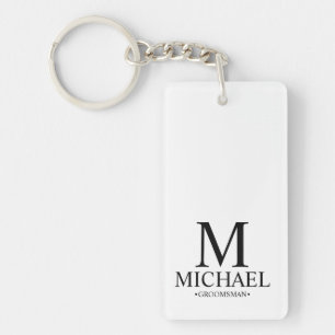 Name und Monogramm des modernen Personalisierten T Schlüsselanhänger