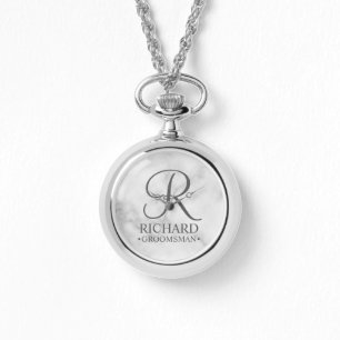 Name und Monogramm des personalisierten Trauzeugen Armbanduhr