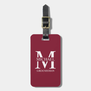Name und Monogramm des personalisierten Trauzeugen Gepäckanhänger