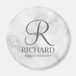 Name und Monogramm des Personalisierten Trauzeugen Magnet