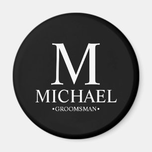 Name und Monogramm des Personalisierten Trauzeugen Magnet