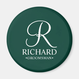 Name und Monogramm des personalisierten Trauzeugen Magnet