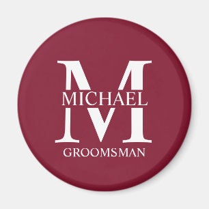 Name und Monogramm des personalisierten Trauzeugen Magnet