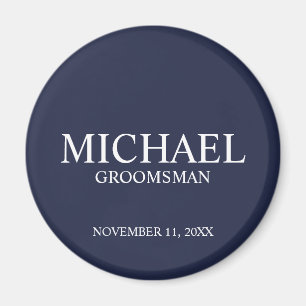 Name und Monogramm des Personalisierten Trauzeugen Magnet