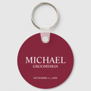 Name und Monogramm des personalisierten Trauzeugen Schlüsselanhänger