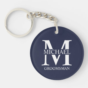 Name und Monogramm des personalisierten Trauzeugen Schlüsselanhänger