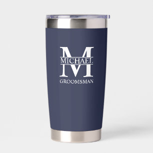 Name und Monogramm des personalisierten Trauzeugen Thermobecher
