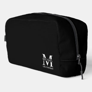 Name und Monogramm des personalisierten Trauzeugen Waschbeutel