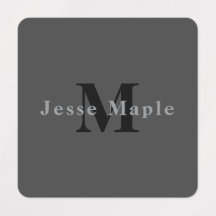 Name und Monogramm | Dunkelgrau