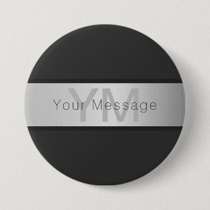 Name und Monogramm Grays & Imitate Silver Look Button