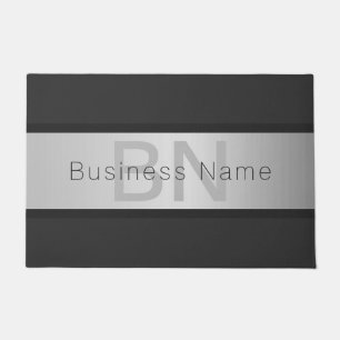 Name und Monogramm Grays & Imitate Silver Look Fußmatte