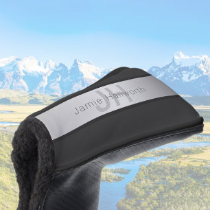 Name und Monogramm Grays & Imitate Silver Look Golf Headcover