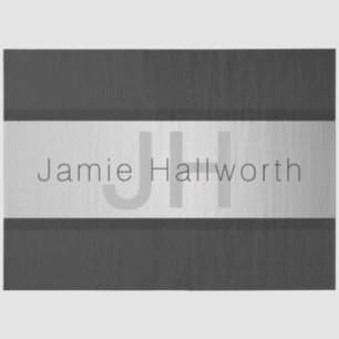 Name und Monogramm Grays & Imitate Silver Look Seidenpapier