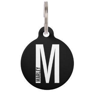 Name und Monogramm mit QR-Code Haustiermarke