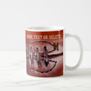 Name und Monogramm oder Nummer Vintage-Fußballbech Kaffeetasse