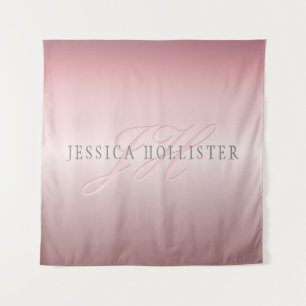 Name und Monogramm   Soft IMITATE Rose Gold Blush Wandteppich