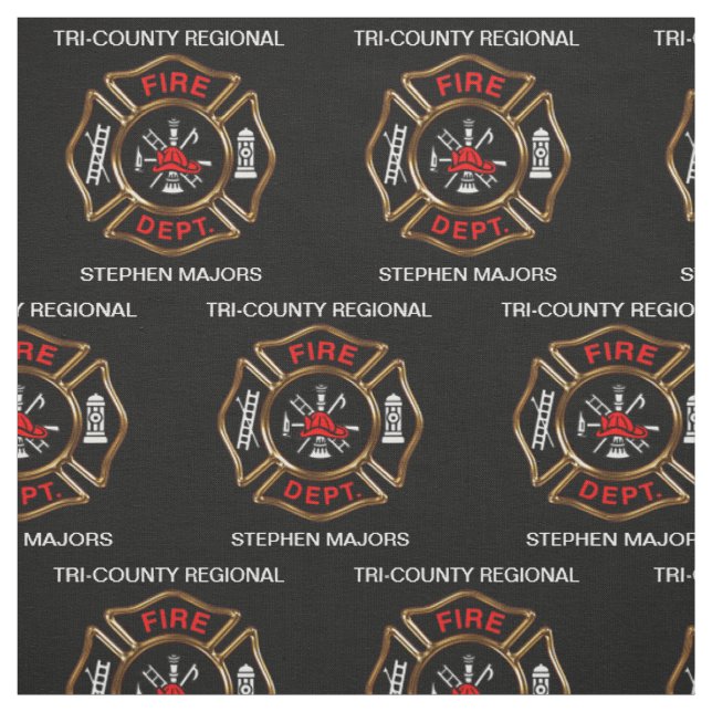 Name und Name der Feuerwehr Stoff (Muster)