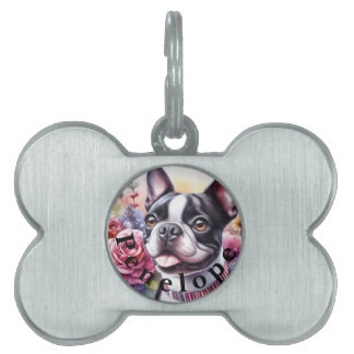 Name und Niedliche und lustige Hunde Blume Aquarel Tiermarke
