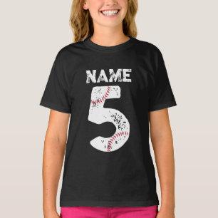 Name und Nummer 5 Baseball, Baseball-Team T-Shirt